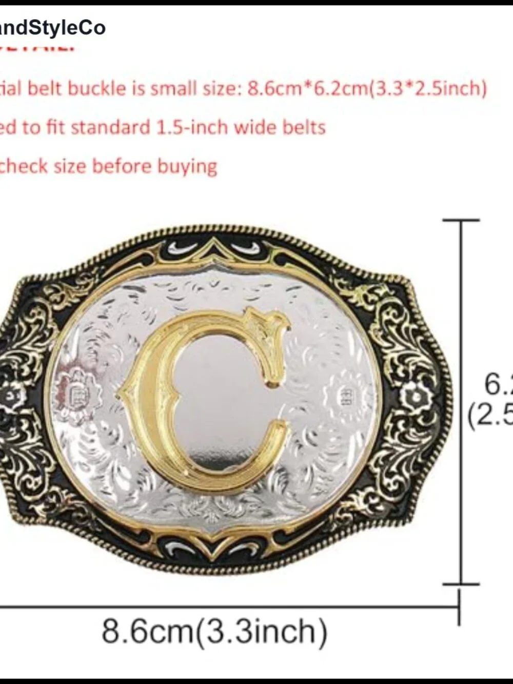 Western Style Belt Buckle for Men Women - Alloy Metal Fits Snap Belts